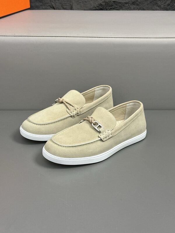Hermes Men's Suede Cowhide Leather Casual Loafers