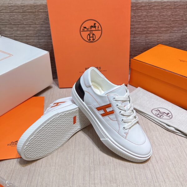 Hermes 22ss Early Spring Cowhide Leather White Shoes - Image 7