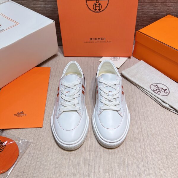 Hermes 22ss Early Spring Cowhide Leather White Shoes - Image 2