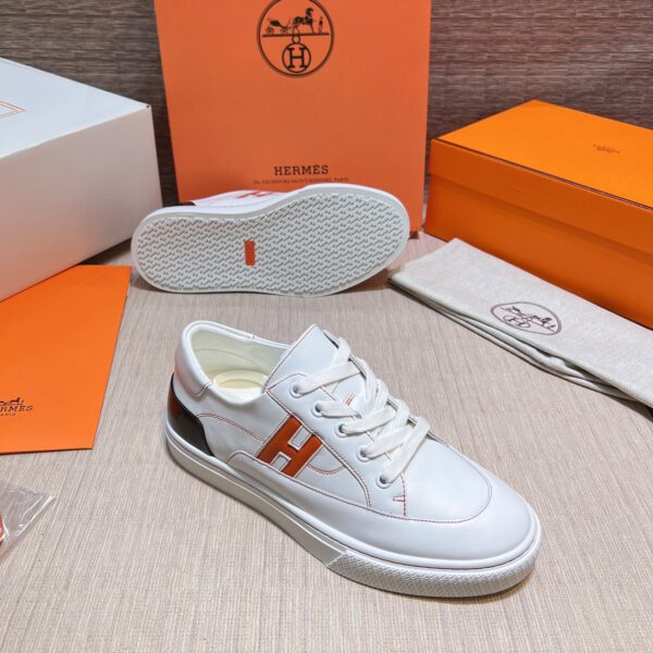 Hermes 22ss Early Spring Cowhide Leather White Shoes - Image 4
