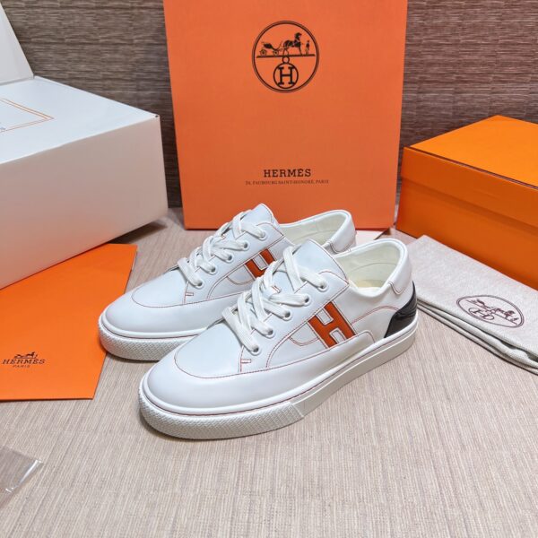 Hermes 22ss Early Spring Cowhide Leather White Shoes - Image 5
