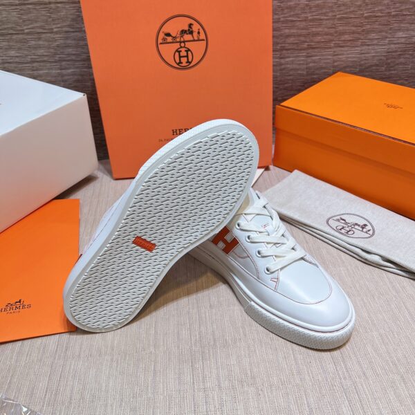 Hermes 22ss Early Spring Cowhide Leather White Shoes - Image 9