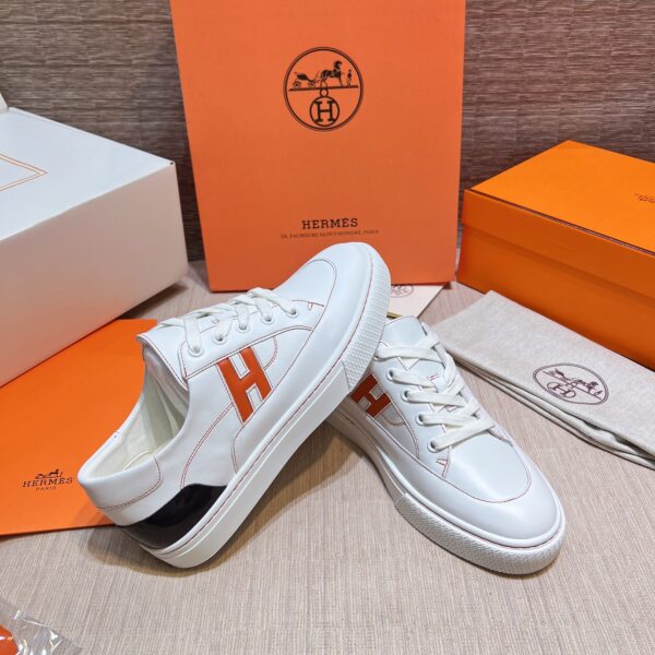 Hermes 22ss Early Spring Cowhide Leather White Shoes - Image 6