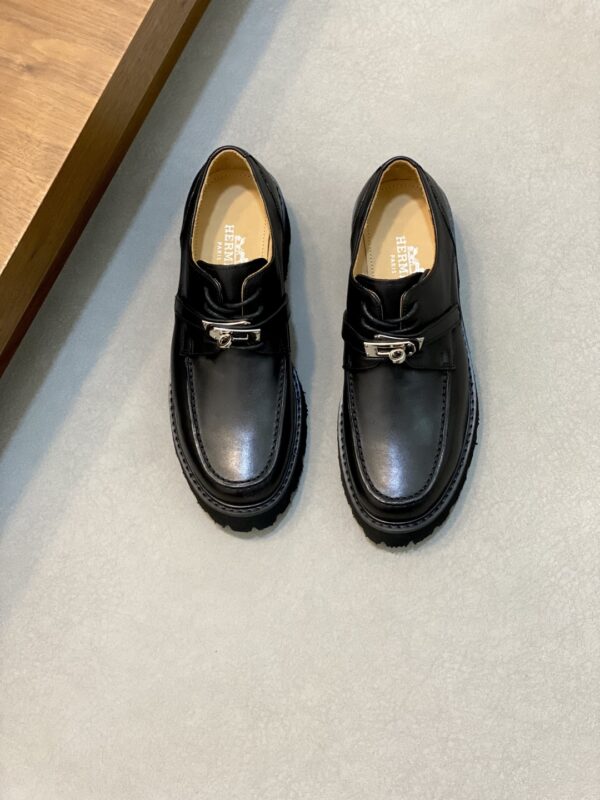 Hermes Men's Suede Calf Leather With One Foot Loafers - Image 2