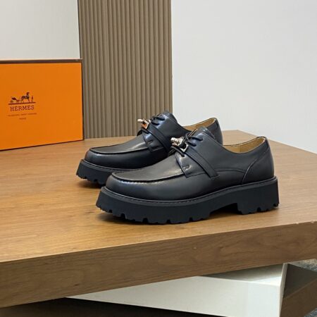 Hermes Men's Suede Calf Leather With One Foot Loafers