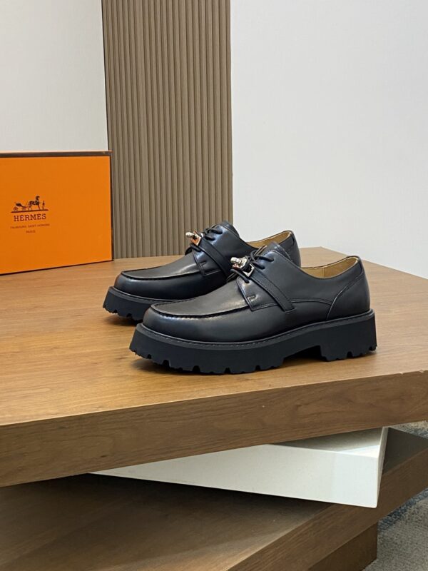 Hermes Men's Suede Calf Leather With One Foot Loafers
