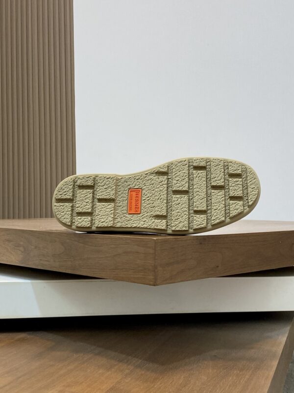 Hermes Men's Linen Cowhide Leather Casual Loafers - Image 9