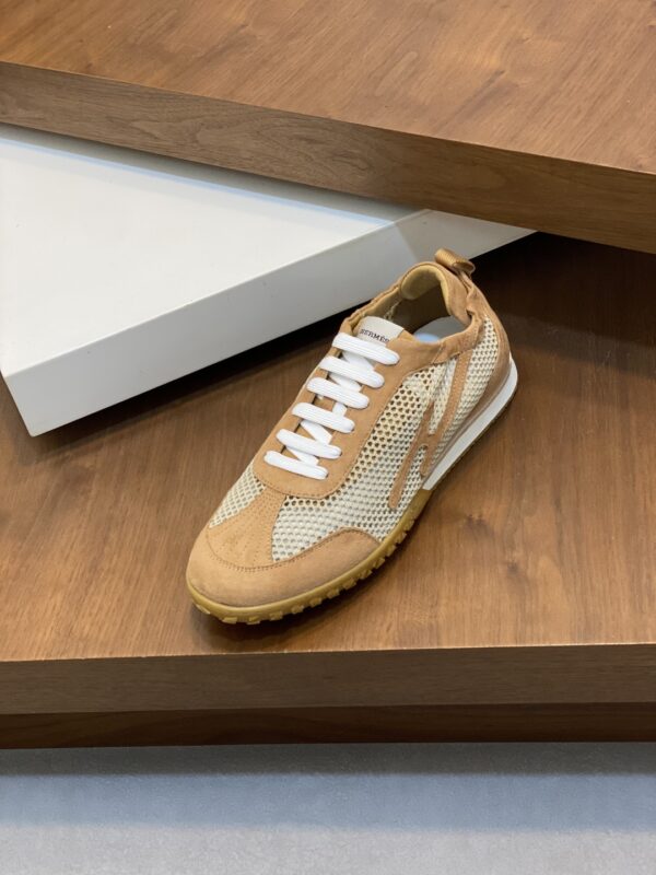 Hermes Suede Calf Leather Breathable Men's Sports Shoes - Image 6