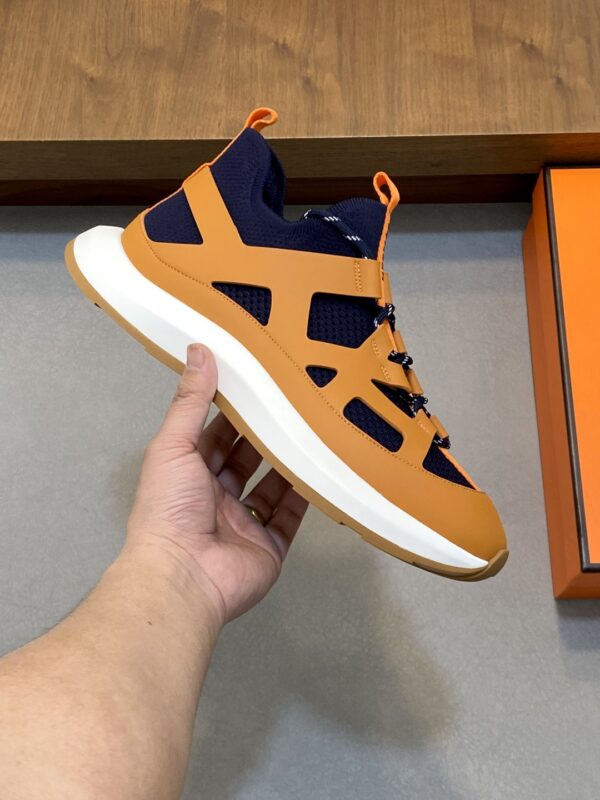 Hermes Nappa Calf Leather Casual Sports Shoes - Image 4