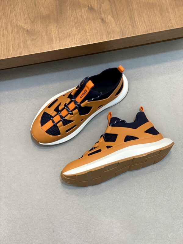 Hermes Nappa Calf Leather Casual Sports Shoes - Image 5