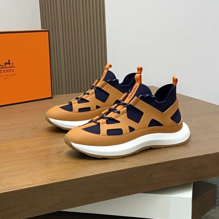 Hermes Nappa Calf Leather Casual Sports Shoes