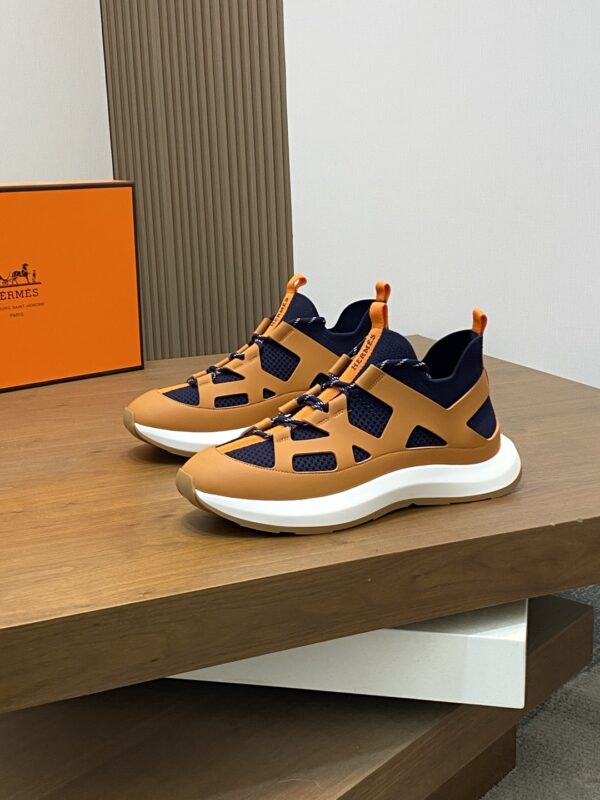 Hermes Nappa Calf Leather Casual Sports Shoes
