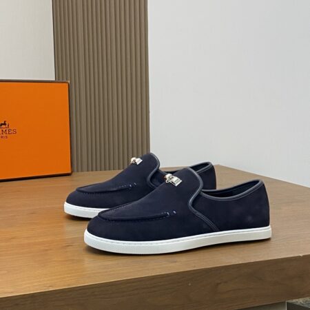 Hermes Men's Top Layer Cowhide Leather Casual Loafers