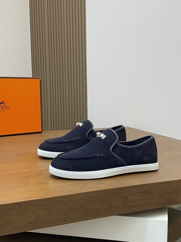 Hermes Men's Top Layer Cowhide Leather Casual Loafers