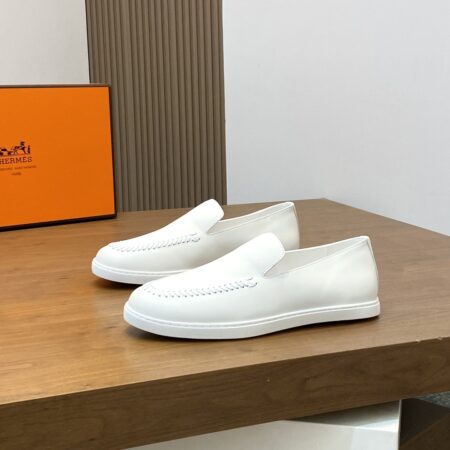 Hermes Men's Top Layer Cowhide Leather Comfortable Casual Loafers
