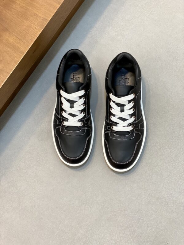 Hermes Men's Cowhide Leather H Letter Casual Sport Shoes - Image 2