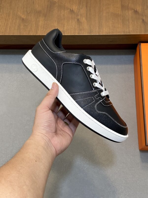 Hermes Men's Cowhide Leather H Letter Casual Sport Shoes - Image 4