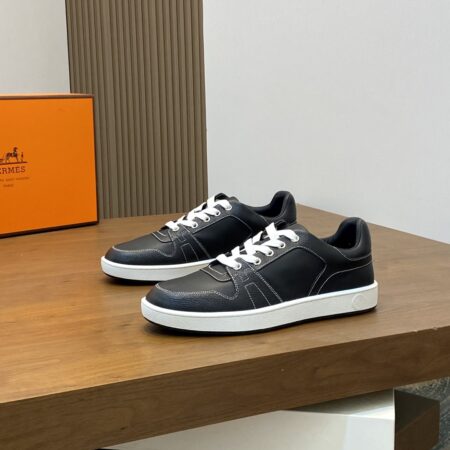 Hermes Men's Cowhide Leather H Letter Casual Sport Shoes