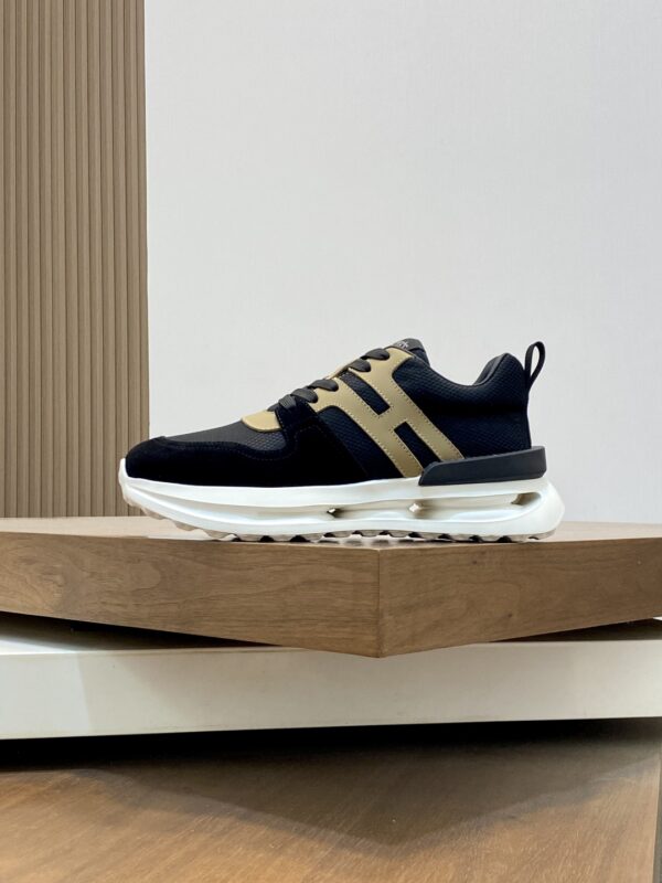 Hermes Haru Calf Leather Color Blocked Thick Soled Derby Shoes - Image 3