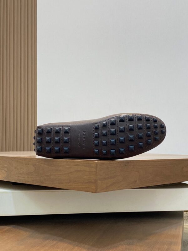 Hermes High Quality Cowhide Leather Men's Bean Shoes - Image 9