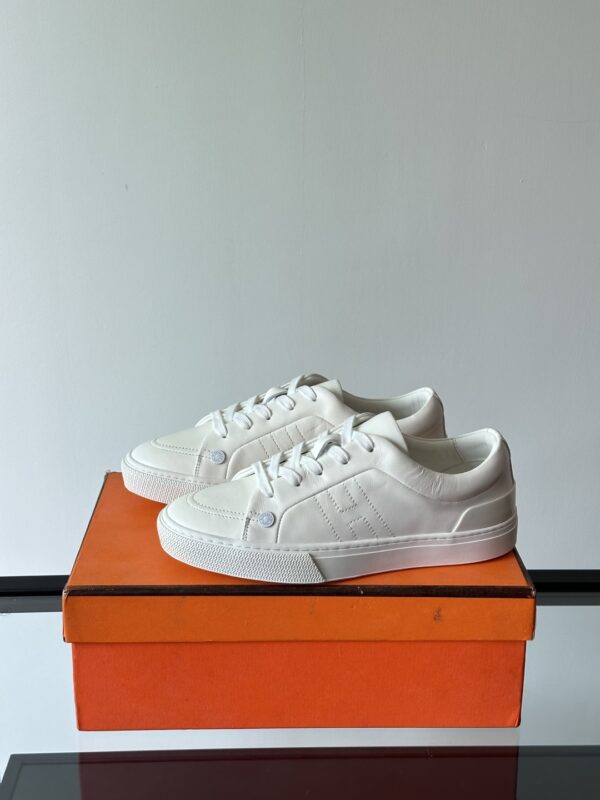 Hermes Men's Cowhide Leather Low Top Casual Sports Shoes - Image 4
