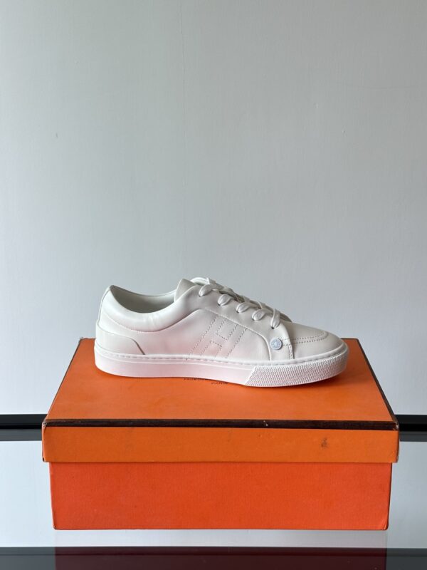 Hermes Men's Cowhide Leather Low Top Casual Sports Shoes - Image 6