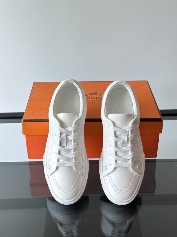 Hermes Men's Cowhide Leather Low Top Casual Sports Shoes - Image 7