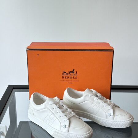Hermes Men's Cowhide Leather Low Top Casual Sports Shoes