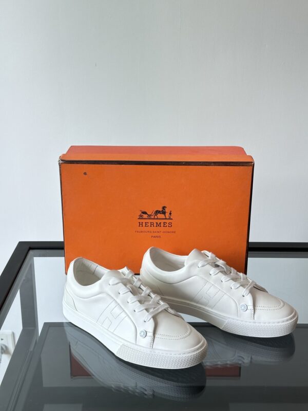 Hermes Men's Cowhide Leather Low Top Casual Sports Shoes