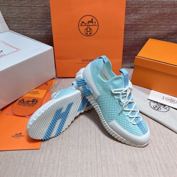 Hermes Two Tone Sole Couple's Casual Sports Shoes - Image 9