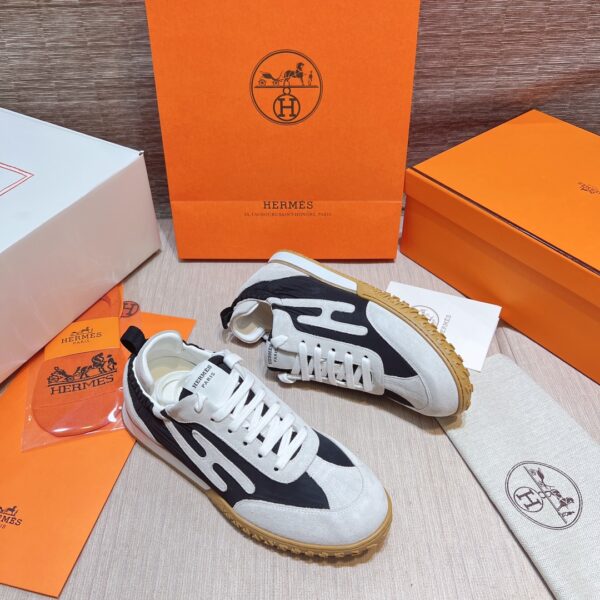 Hermes Giga Cowhide Leather Couple Sports Shoes - Image 5