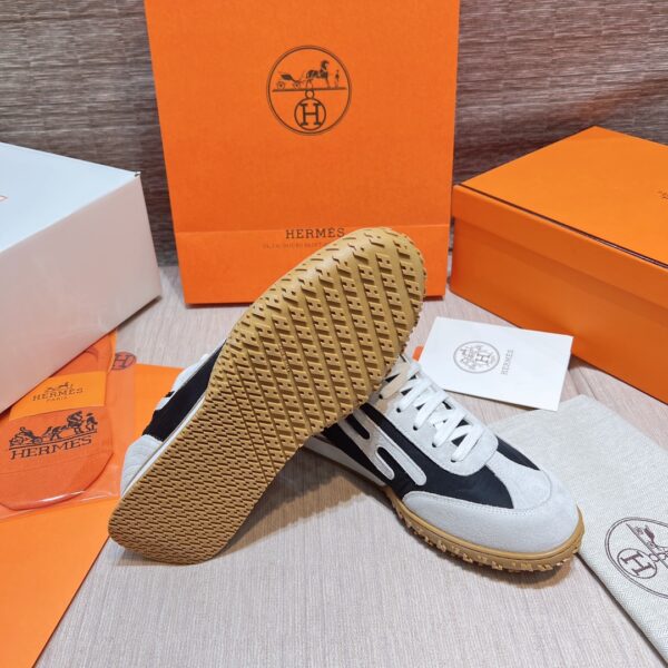 Hermes Giga Cowhide Leather Couple Sports Shoes - Image 9