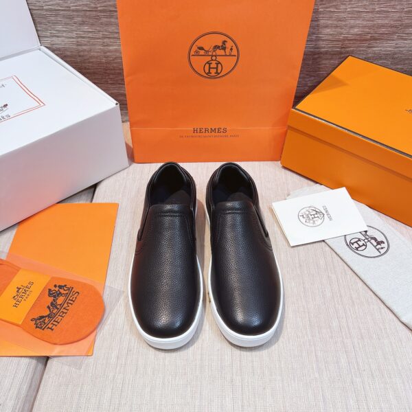 Hermes Fashion Cowhide Leather Couple Sports Shoes - Image 2