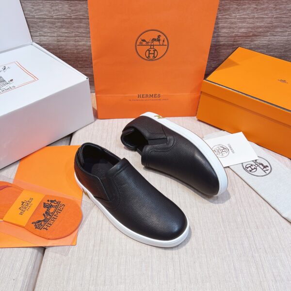 Hermes Fashion Cowhide Leather Couple Sports Shoes - Image 3