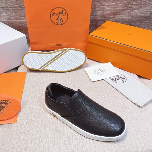 Hermes Fashion Cowhide Leather Couple Sports Shoes - Image 4
