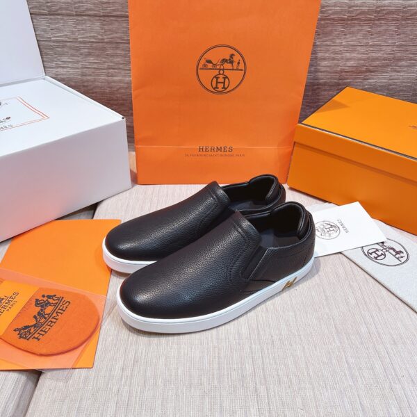 Hermes Fashion Cowhide Leather Couple Sports Shoes - Image 5