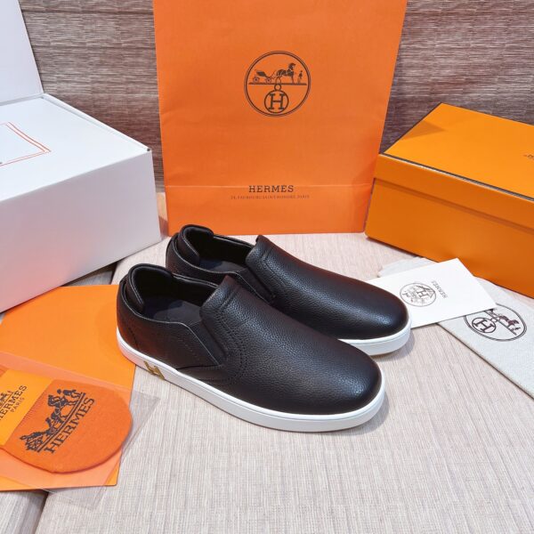 Hermes Fashion Cowhide Leather Couple Sports Shoes
