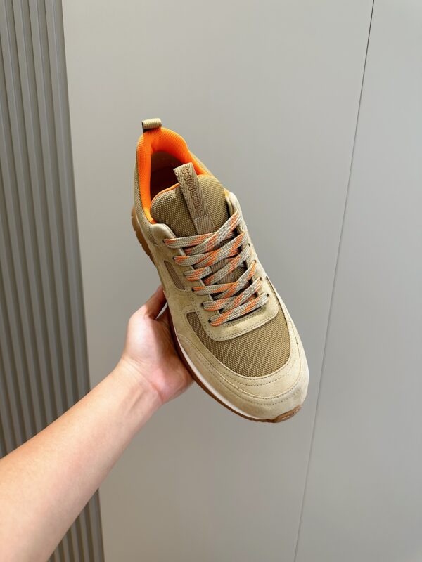 Hermes Jimmy Canvas And Suede Goat Leather Men's Sports Shoes - Image 4