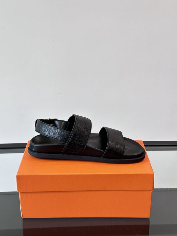 Hermes Cowhide Leather Molded Large Soled Men's Slippers Sandals - Image 8