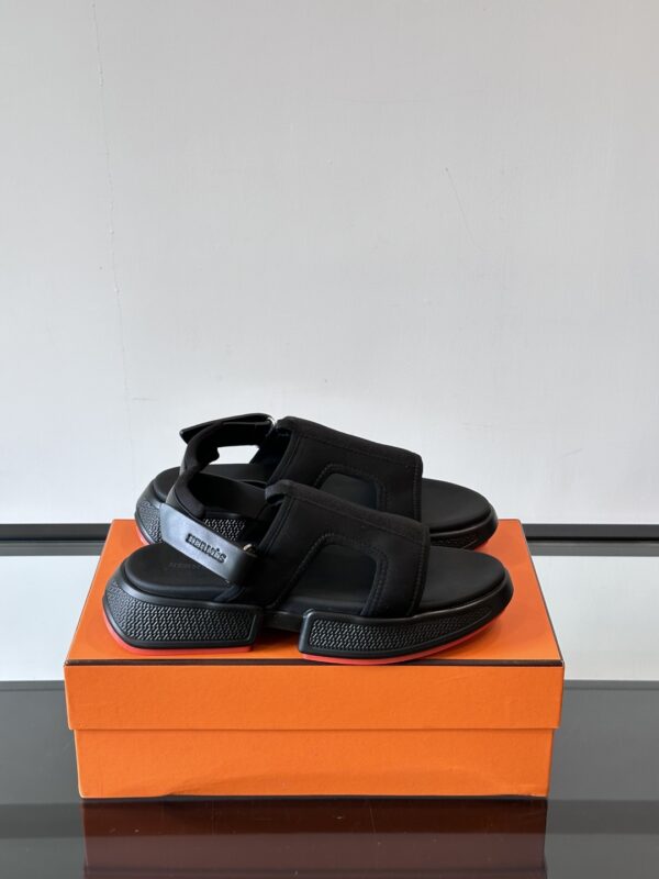Hermes Cowhide Leather Molded Large Soled Men's Sandals - Image 2