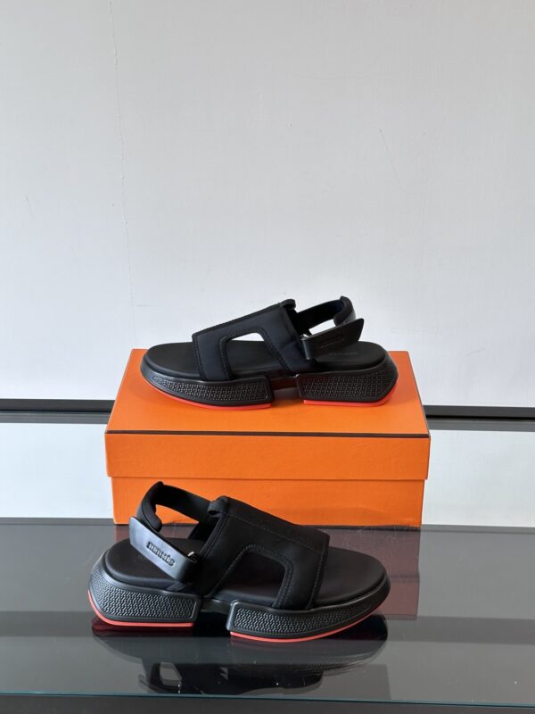 Hermes Cowhide Leather Molded Large Soled Men's Sandals - Image 5