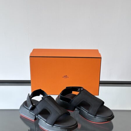 Hermes Cowhide Leather Molded Large Soled Men's Sandals