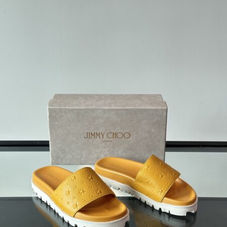 Jimmy Choo High Quality Cowhide Leather Men's Slippers