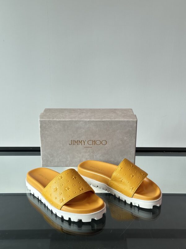 Jimmy Choo High Quality Cowhide Leather Men's Slippers