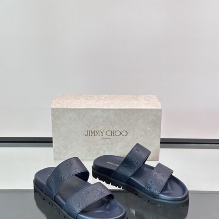 Jimmy Choo New Cowhide Leather Men's Slippers