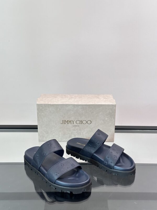 Jimmy Choo New Cowhide Leather Men's Slippers