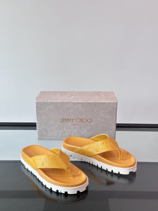 Jimmy Choo New High End Cowhide Leather Men's Slippers