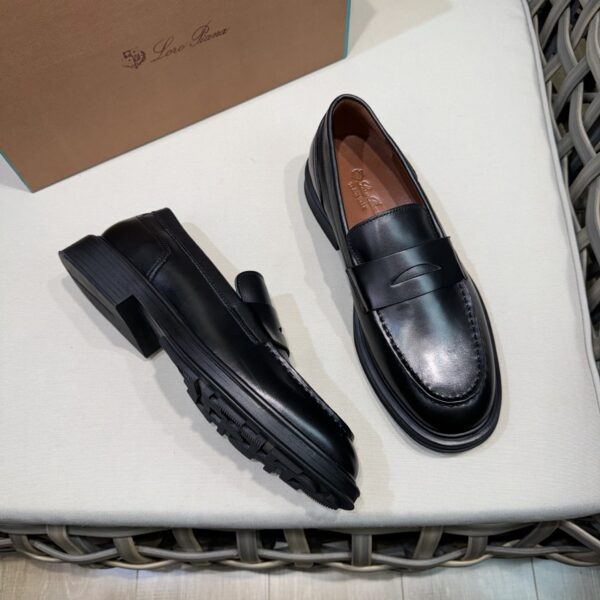 Loro Piana Travis Men's Cowhide Leather Mokasin Shoes - Image 3