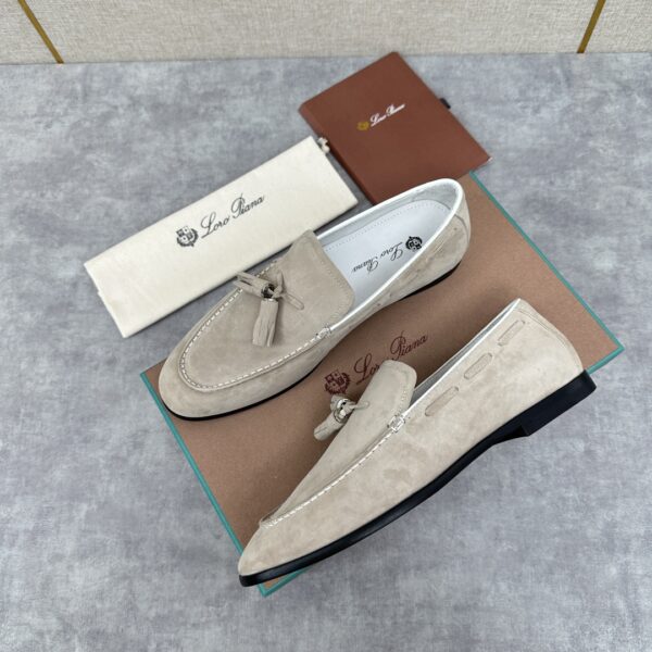 Loro Piana Matte Cowhide Casual Flowing Suede Loafers - Image 4