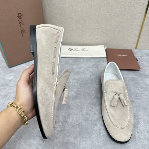 Loro Piana Matte Cowhide Casual Flowing Suede Loafers - Image 5